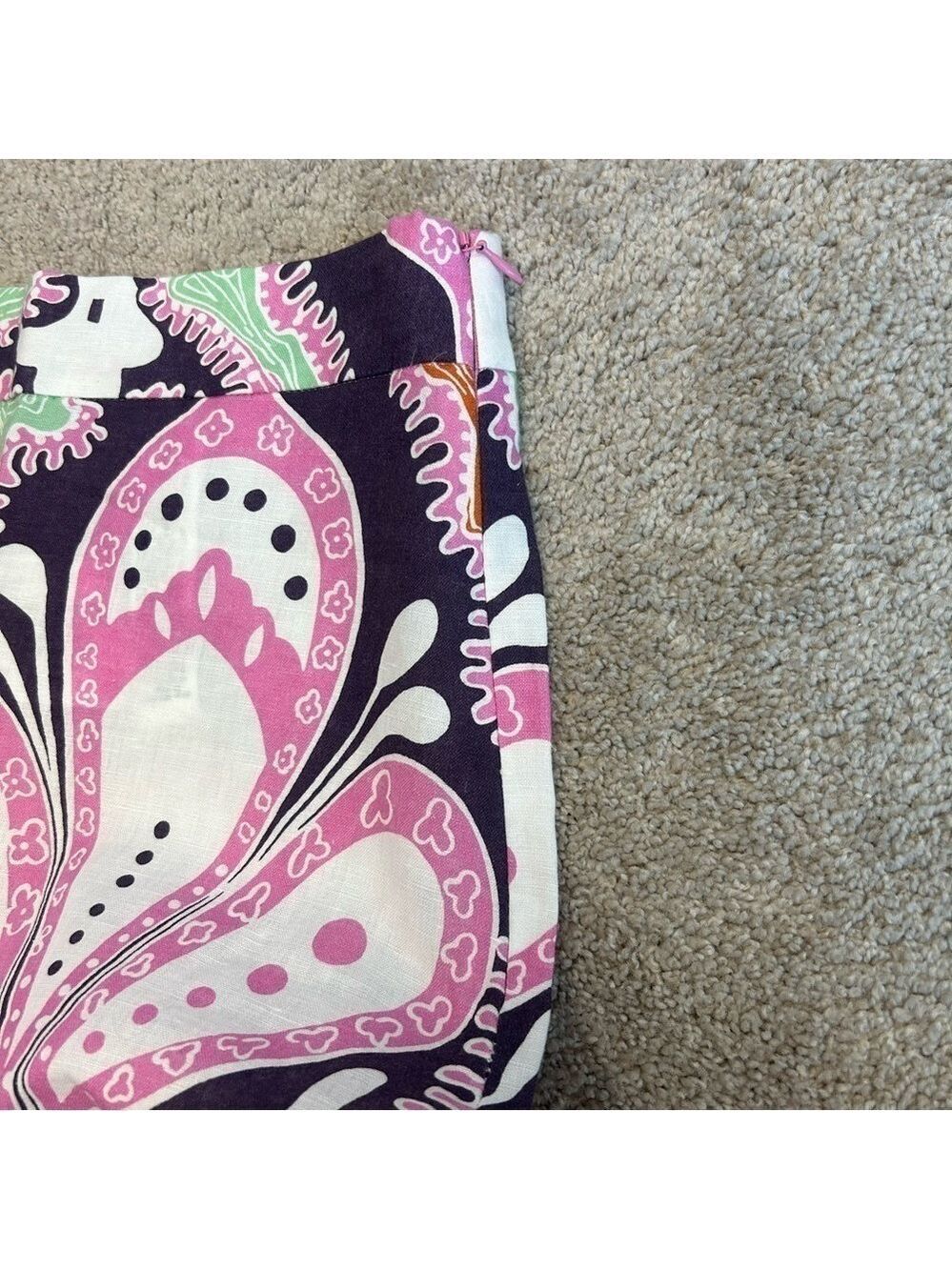 Zara paisley multicoloured printed retro bohemian flare pants - Picture 9 of 15